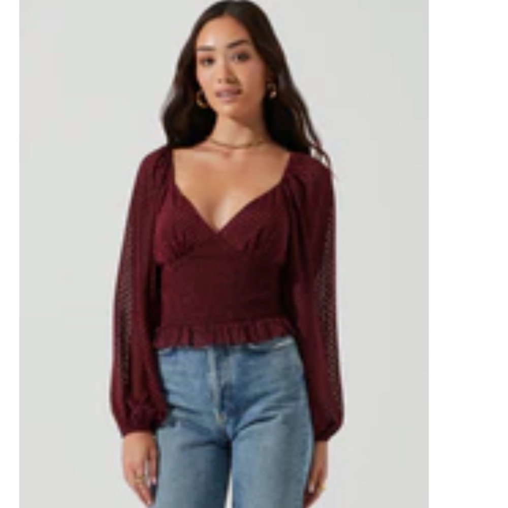 Astr the Label Long Sleeve Smock Top